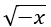 sqrt(-x)